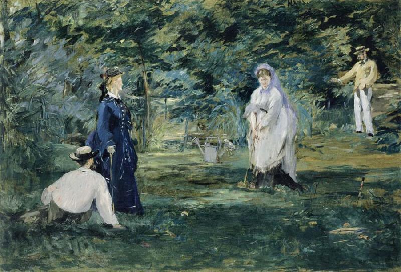 Edouard Manet A Game of Croquet china oil painting image